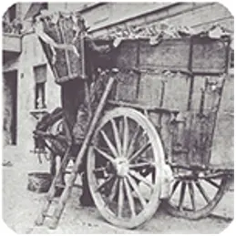 Foto storica: carro per la raccolta dei materiali